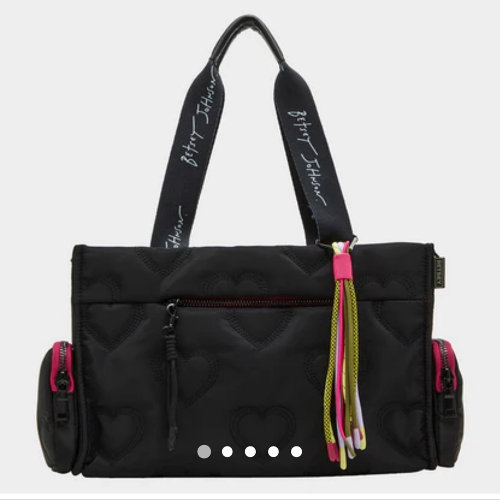 Betsey Johnson Bungee Nylon Satchel Black